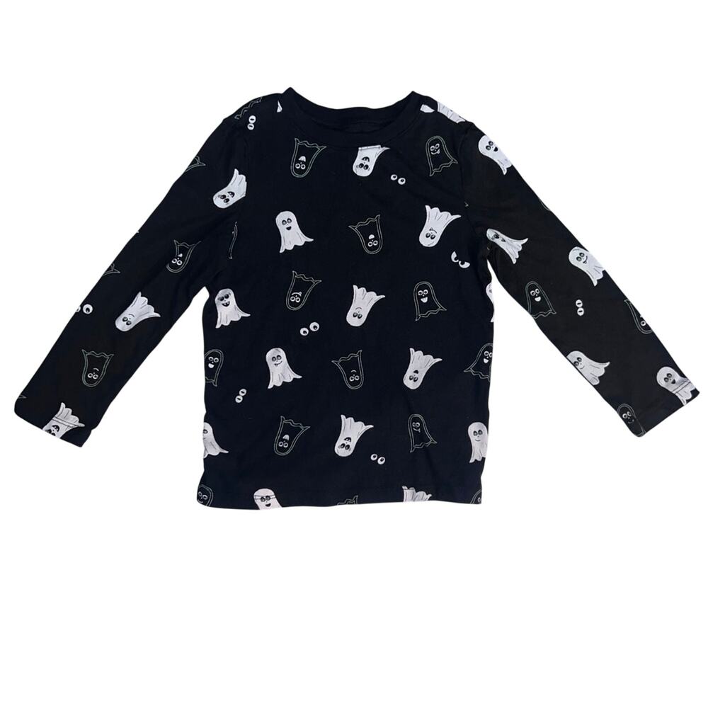Halloween Old Navy 5T Kids Ghosts Black Long Sleeve Cotton Tee